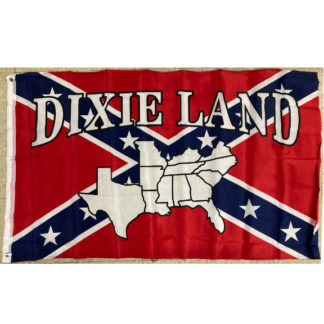 dixie land flag confederate flag with dixie map on it 3 x 5 feet