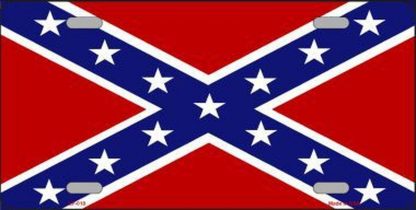 CONFEDERATE FLAG Metal License Plate - Battle Flag