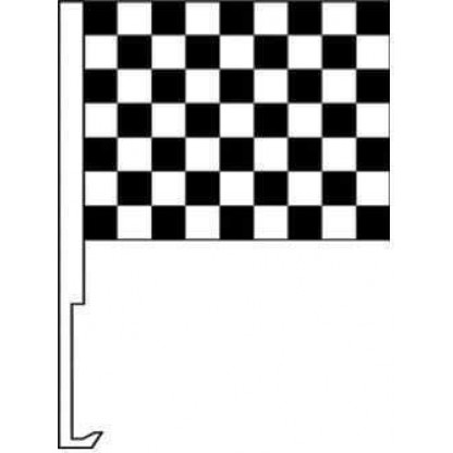 Black and White Checkered Window Clip Flag