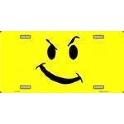 Defiant Smiley License Plate