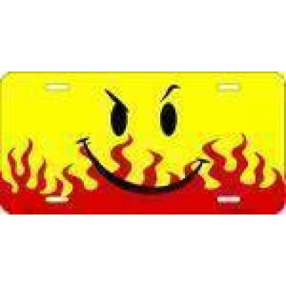 Smiley Flame License Plate