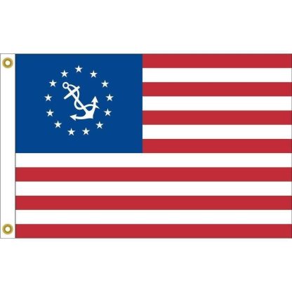 U.S. Yacht Ensign Fully Sewn Nylon Flag 30" x 48" (USA MADE)
