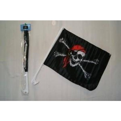 Red Hat Pirate Single Sided Car Flag