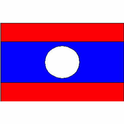 Laos Flag 12 X 18 inch on stick
