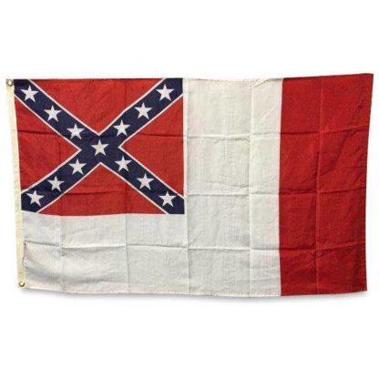 3rd National Confederate Flag - Double Nylon Outdoor Tough Heavy Duty Flags