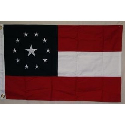 First Confederate flag - 11 Star one in the middle - Cotton - 3 x 5 ft.