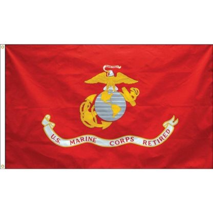 US Marine Corps Retired 3 x 5 E-Poly Flag With Grommets