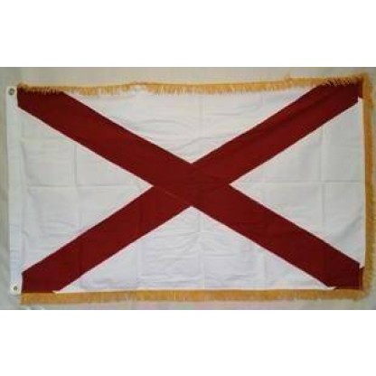 Alabama Nylon Printed Flag 3 x 5 ft. with Fringes