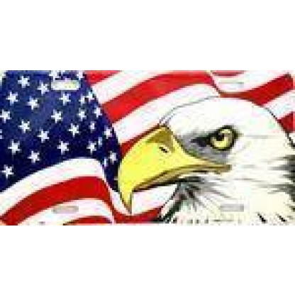 American Flag with Eagle License Plate