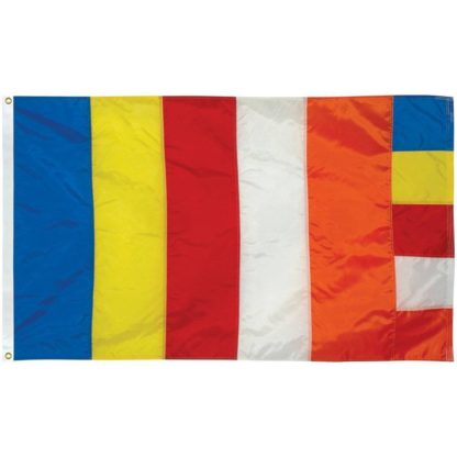 Buddhist Flag  3 ft x 5 ft Fully Sewn Flag (USA MADE)