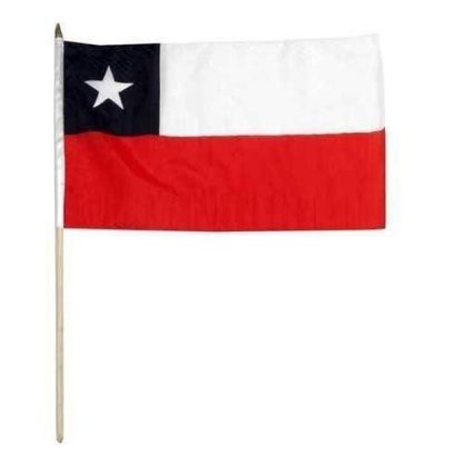 Chile Flag on Stick 12 x 18 Inch