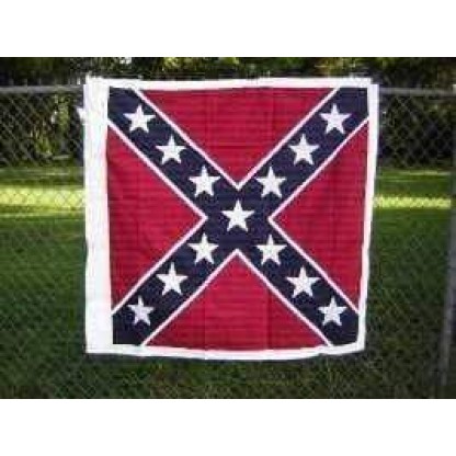 Confederate Rebel Artillery Cotton Flag 38 x 38 Inch Pole Hem and Ties