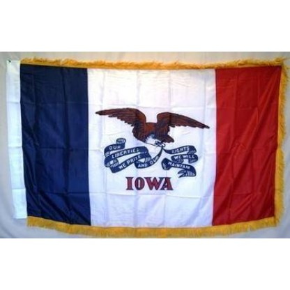 Iowa Printed Standard Flag 3 x 5 ft. with Fringes