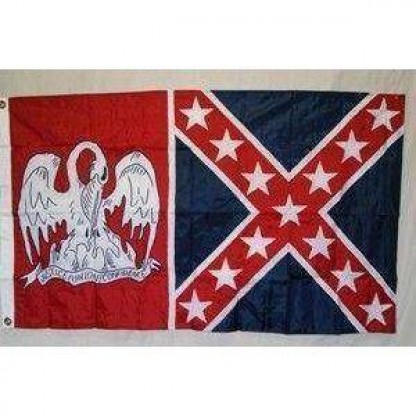 Louisiana Red Battle Flag Nylon Embroidered 3 x 5 ft.