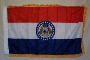 Missouri Nylon Printed Flag 3 x 5 ft. with Fringes