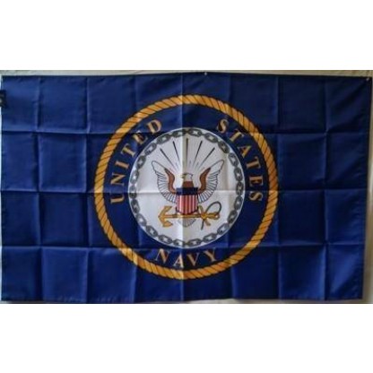 Navy Emblem Double-Sided Nylon Embroidered Flag 3 x 5 ft