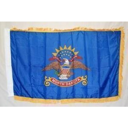 North Dakota Nylon Printed Flag 3 x 5 ft. with Fringes