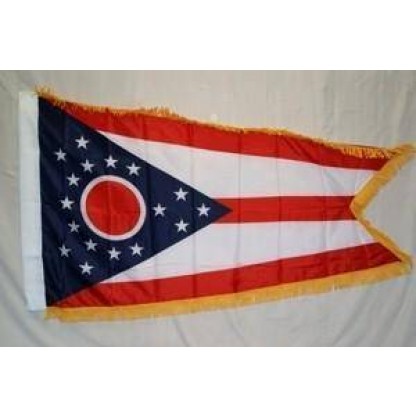 Ohio Nylon Printed Flag 3 x 5 ft. with Fringes