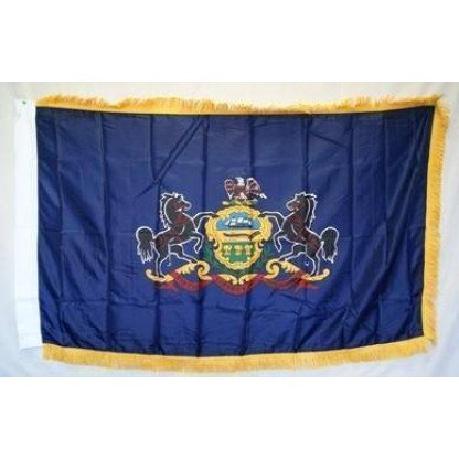 Pennsylvania Nylon Printed Flag 3 x 5 ft. with Fringes