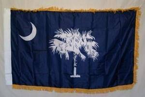 South Carolina Nylon Printed Flag 3 x 5 ft. with Fringes