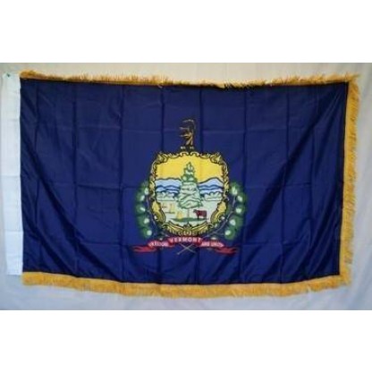 Vermont Nylon Printed Flag 3 x 5 ft. with Fringes