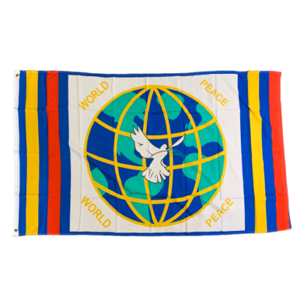 World Peace Dove Over Globe Flag - 3 X 5 ft. Rough Tex