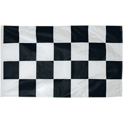 Black and White Checkered 3 x 5 Nylon Dyed Flag with Sleeve (Pole Hem) (USA MADE)