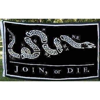 Join Or Die Flag, Black Tactical 3 X 5 ft. Standard