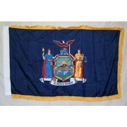 New York Nylon Printed Flag 3 x 5 ft. with Fringes