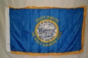 South Dakota Nylon Printed Flag 3 x 5 ft. with Fringes
