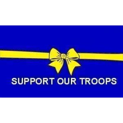 Support our Troops Blue-Yellow-Ribbon Flag 3 X 5 ft. Standard