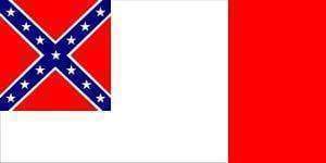 Third (3rd) Confederate Flag 12 x 18 inch on Stick - Image 2
