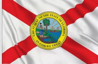 Florida Flag - Indoor/Outdoor sleeve hem - All Sizes - Nylon Dyed Made in USA