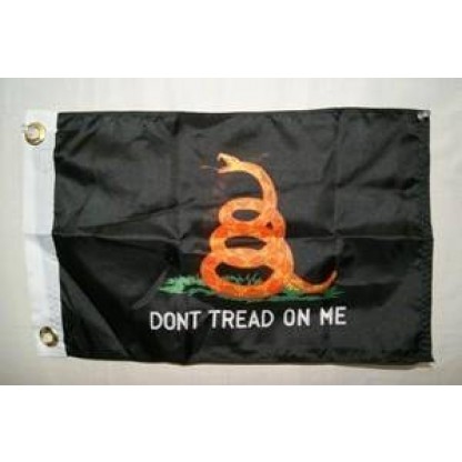 Black Gadsden Flag 12 x 18 inch with grommets