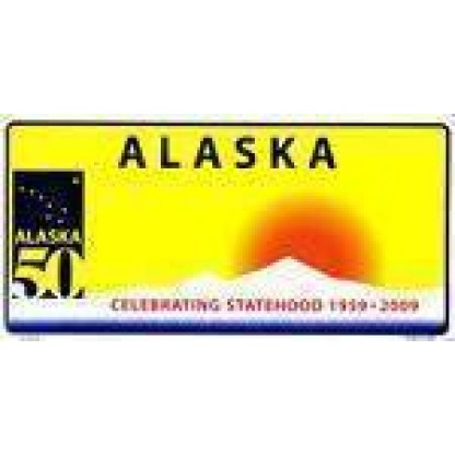 Alaska State Blank Bike Plate
