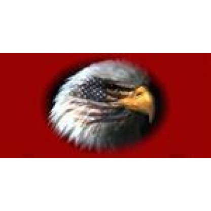 American Flag w/Eagle Dark Red Background License Plates