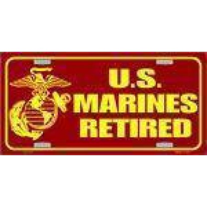 US Marines Retired License Plate