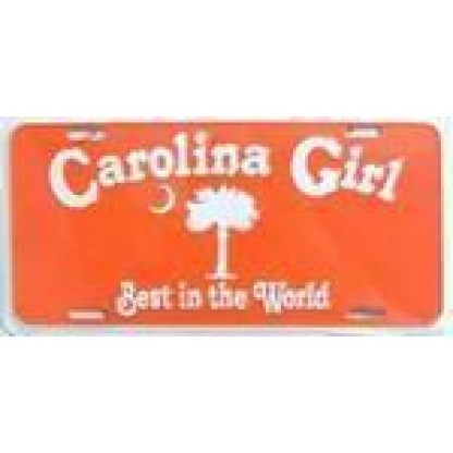 Carolina Girl Orange License Plate