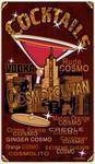 Cosmopolitan Cocktails Vintage Rusted Tin Sign