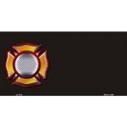 Fire Maltese Cross offset License Plate