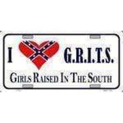 G.R.I.T.S.  GRITS  GIRLS RAISED IN THE SOUTH License Plate