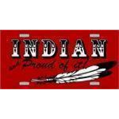 Indian and Proud License Plate