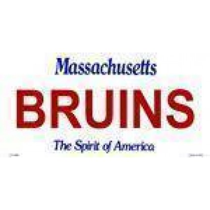 Massachusetts State Background License Plate - Bruin