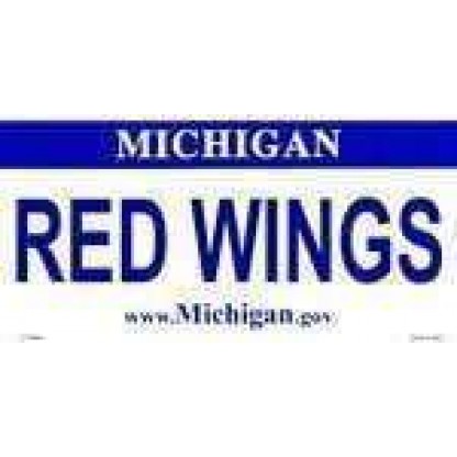 Michigan State Background License Plate - Red Wing