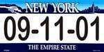 NY New York State Background 9-11-01 License Plate Tag