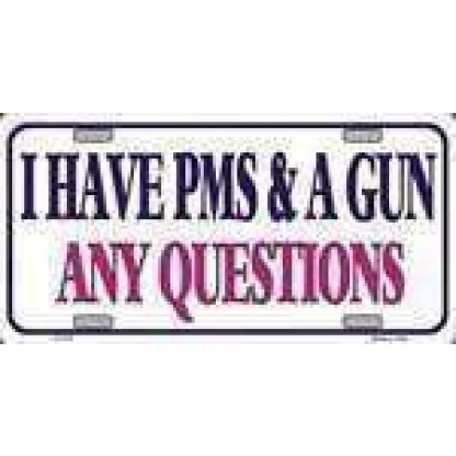 PMS and a Gun License Plate