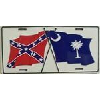 South Carolina & Rebel Flag License Plate