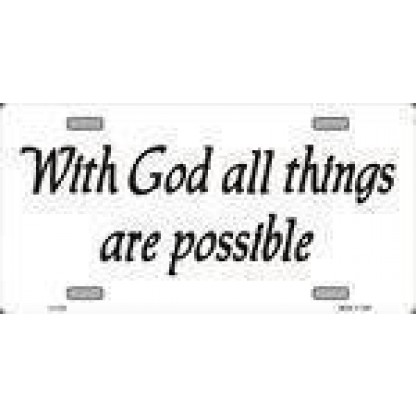 With God All Things Possible License Plate