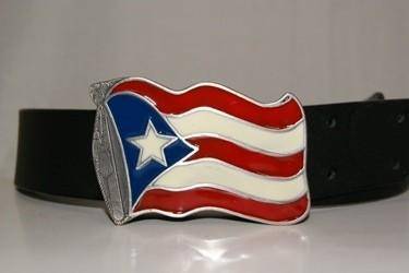 Waving Puerto Rico Belt Buckle