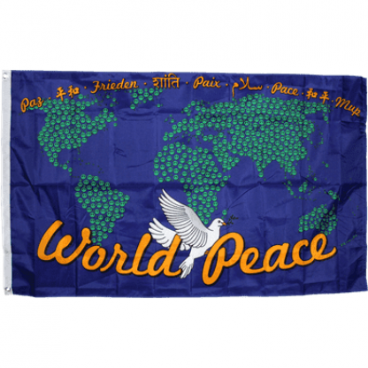 World Peace Flag Blue 3 X 5 ft. Standard